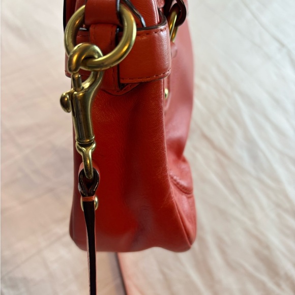 Coach Campbell Orange Leather Crossbody Satchel - Picture 8 of 16